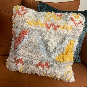 NWOT Boho Anthro Fringe throw pillow cover. 18x18